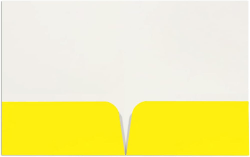 JAM PAPER Custom Printed Semi-Gloss Folders with Round Corner Pockets - Personalized Logo & Text - 10 pt C2S - Yellow - 250/Pack