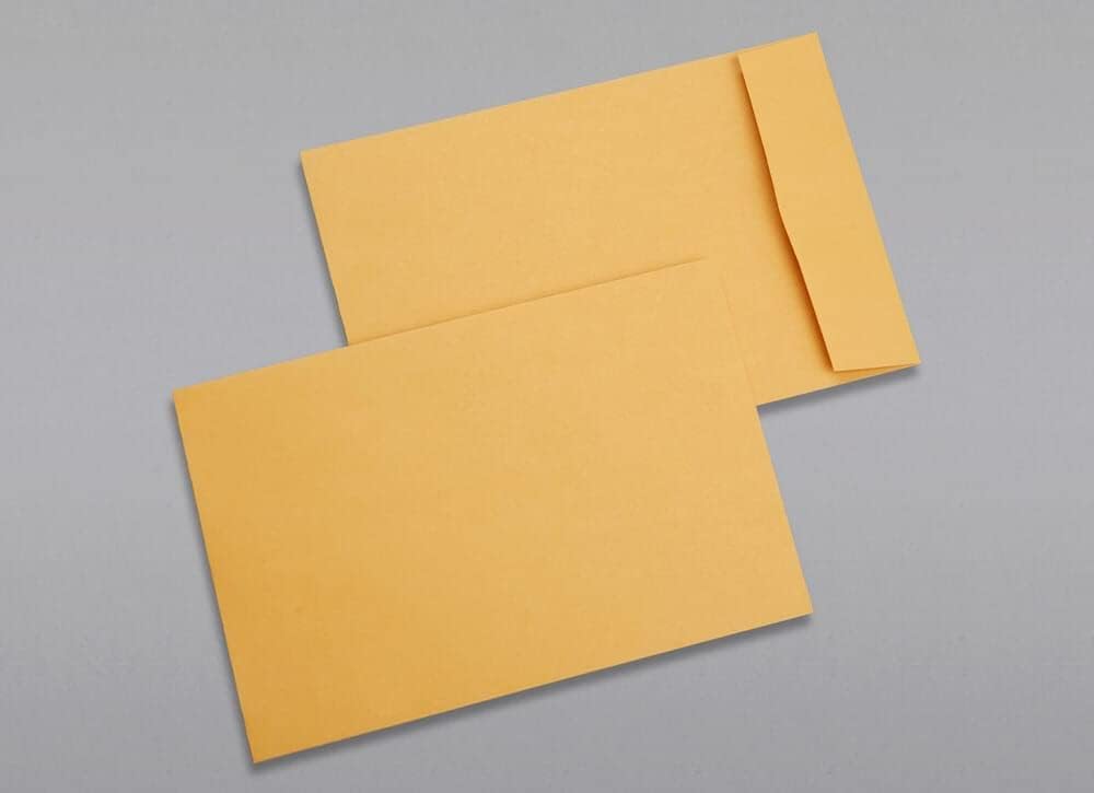 Limited Papers (TM) Booklet Envelopes, (Open Side) Brown Kraft, Gummed Seal, 28 Pound, Heavyweight, For Mailing And More. (250, 6 x 9)