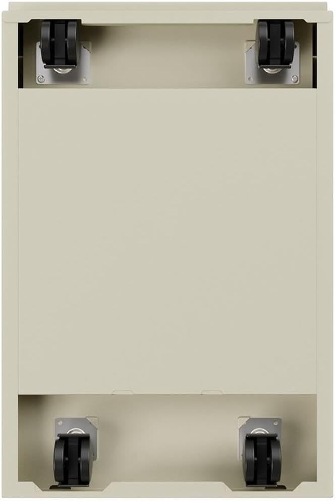 Pemberly Row 27.75" H X 15.00" W Modern 3 Drawer Metal Mobile File Cabinet in Putty with Lock Included