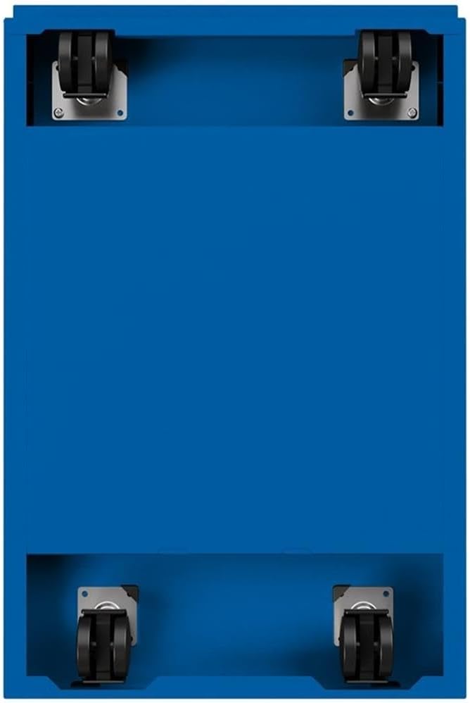 BOWERY HILL 20" D Metal Mobile Pedestal 2-Drawer File/File. Full Width Pull. Blue