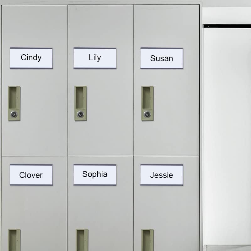 C Channel Magentic Label Holders 1x3 Inches with Paper Inserts and Clear Plastic Protectors,Magnetic Data Card Holders File Cabinet,Pack of 100