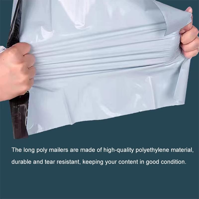 100 Pack 8x30 Inches Long Poly Mailers, Long Padded Shipping Bags White Envelopes Packaging for Unique Narrow Items Mailing