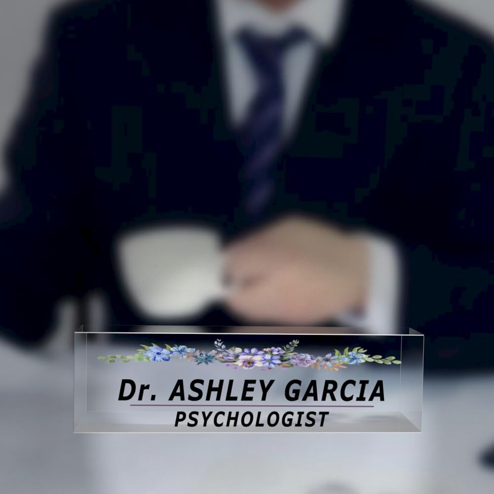 Personalized Desk Name Plate for Teachers - Custom Engraved Classroom Decor, Office Name Plates for Desk, Acrylic Name Plaque (Gift for Coworkers, Lawyers)