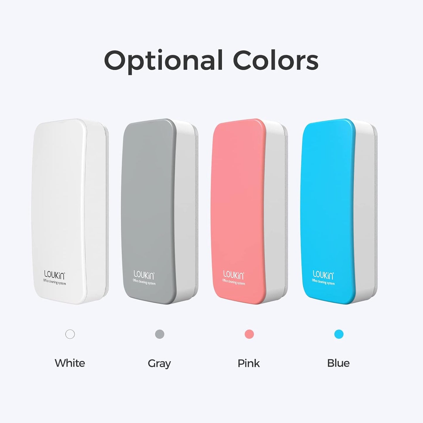 loukin 2 Pack Magnetic Dry Erase Eraser, Whiteboard Eraser, Glass Board Remover, 3.4 fl oz Whiteboard Cleaner * 2 Included, for Classroom, Home and Office Use (Grey)