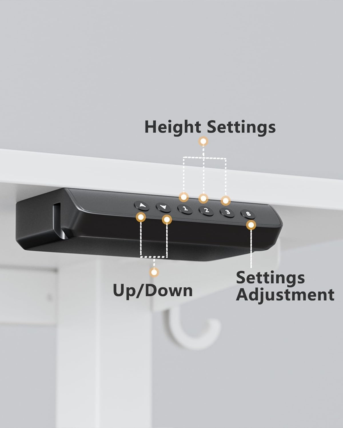FEZIBO One-Piece Standing Desk Adjustable Height Stand up Home Office Desk, 55x24 Inch Electric Standing Computer Desk, with 4 Memory Presets, Fixable casters, White
