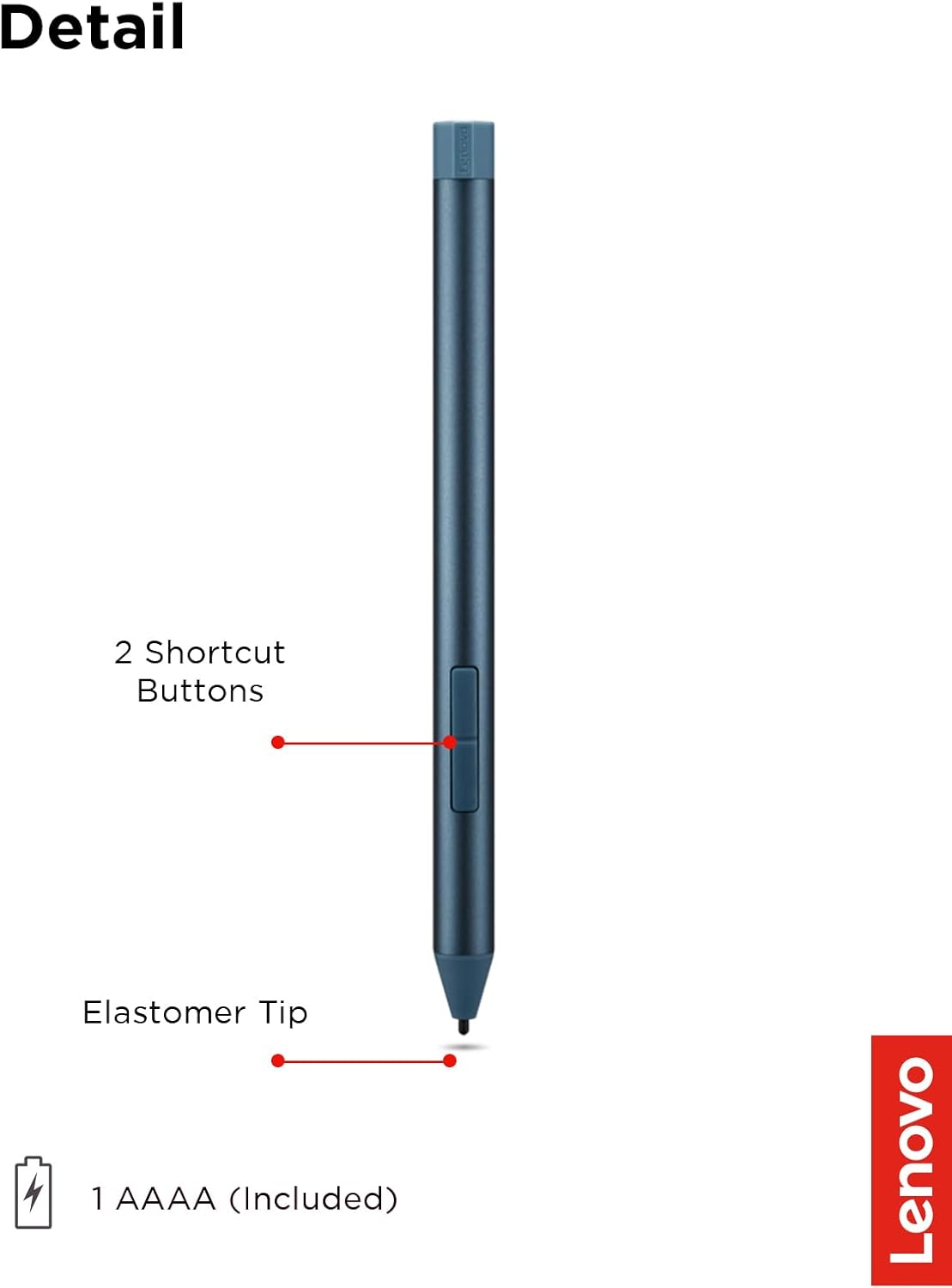 Lenovo Digital Pen 3 for Laptops, Supports Multiple Protocols, Advanced Tilt Recognition, Tidal Teal