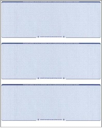 Business Voucher Check Stock - Computer Laser Checks - 3 Checks Per Page, 2500 Sheets/7500 Checks Blue Diamond
