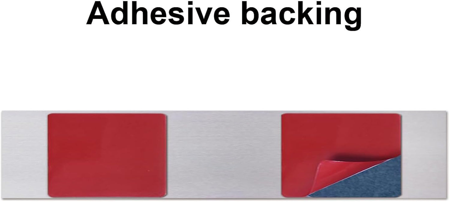 5 Pack Aluminum Wall or Door Name Plate Holder, Wall Mount Office Door Sign Holder with Double Sided Tape, for Business Department, Meeting Room, Room Number (Silver, 1.5" x 8")