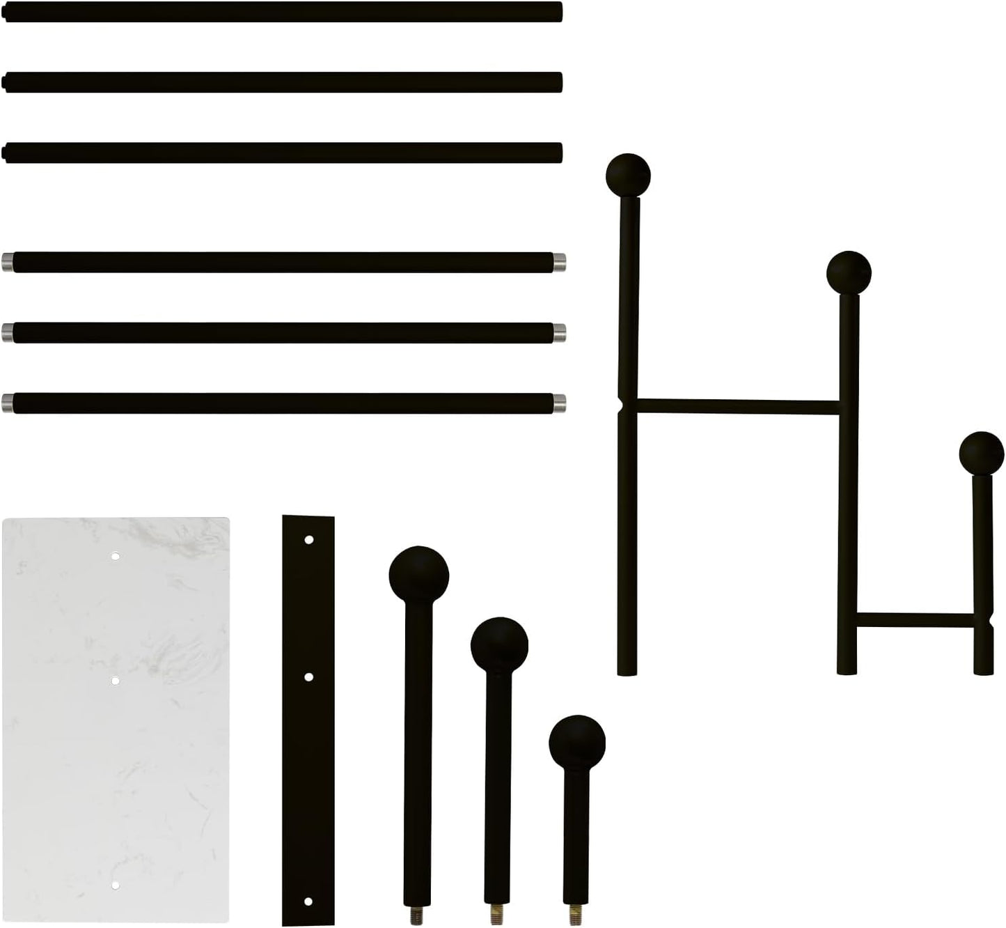 Standing Coat Rack with Marble Base Heavy Duty Clothes Hanger Rack Metal Coat Tree for Clothes Hats Scarfs Purses 19.69 x 11.02 x 68.9 Inches (Black)