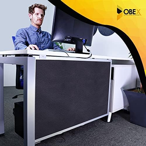 OBEX Acoustic Table Mounted Modesty Desk Privacy & Sound Absorbing Panel for Office Cubicles, 18" x 72", Slate