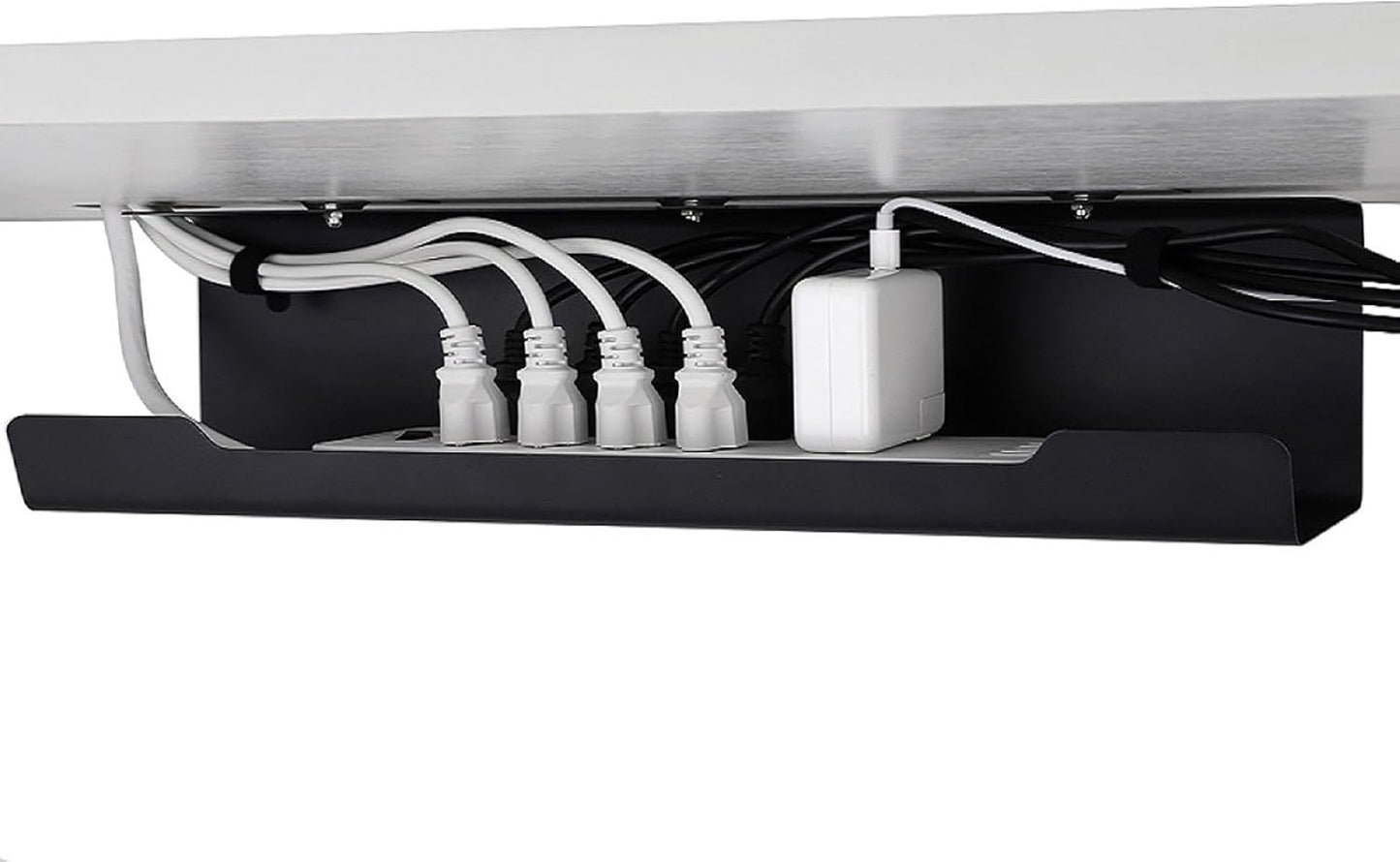 VIDOR Under Desk Cable Management Tray 1-Pack, 17" Cord Organizer, No Drill Alloy Steel, Perfect for Standing Desk, Wire Management for Office Home