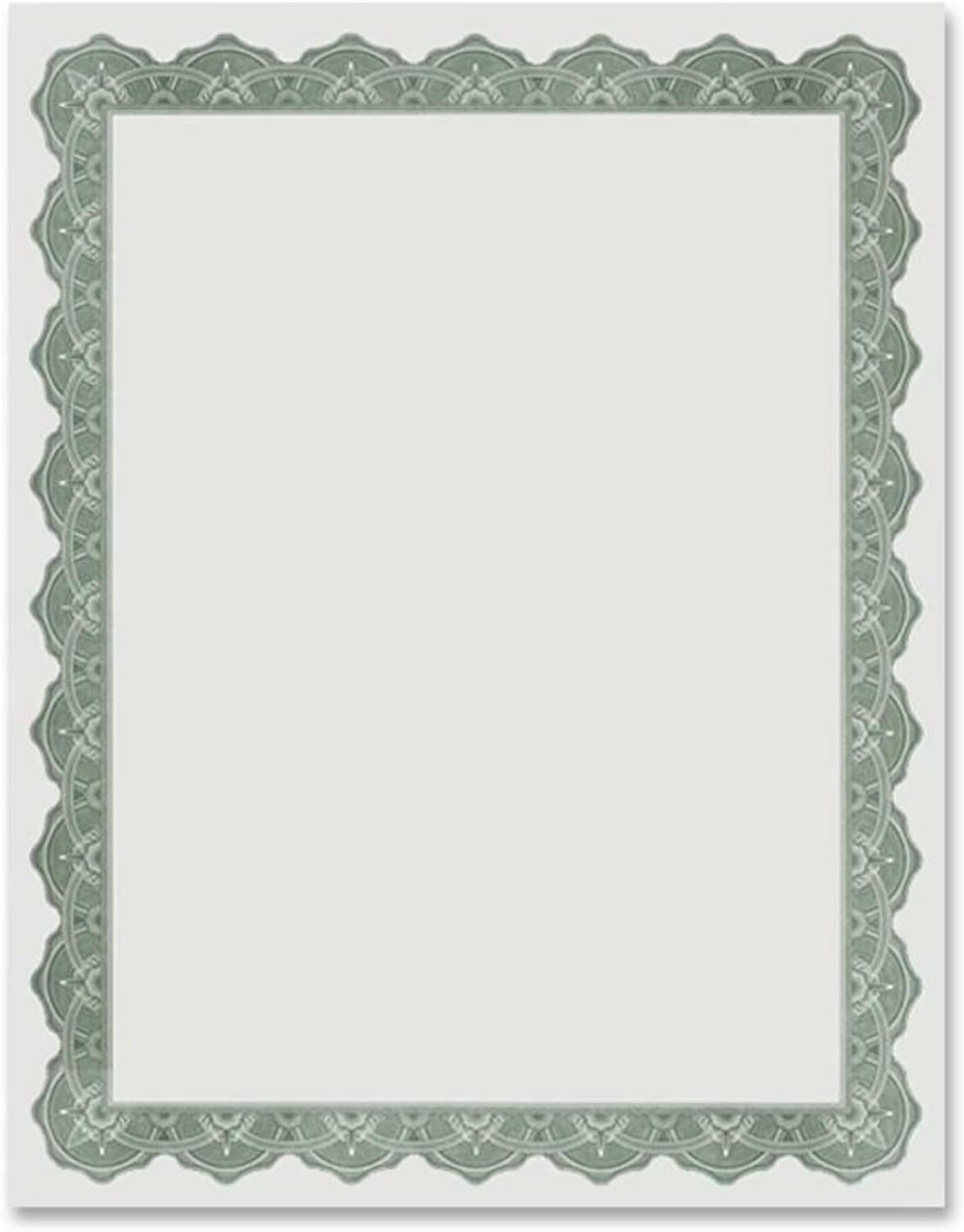 Optima Green Certificates with Gold Foil Seals, 8.5 x 11, Seal 1.75", Pack of 25 (39452S)