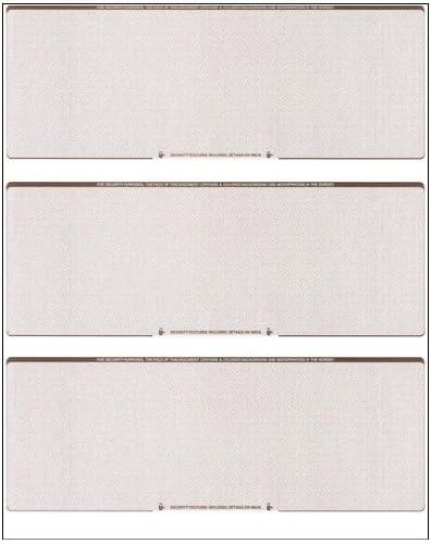 Business Voucher Check Stock - Computer Laser Checks - 3 Checks Per Page, 2500 Sheets/7500 Checks Brown Diamond