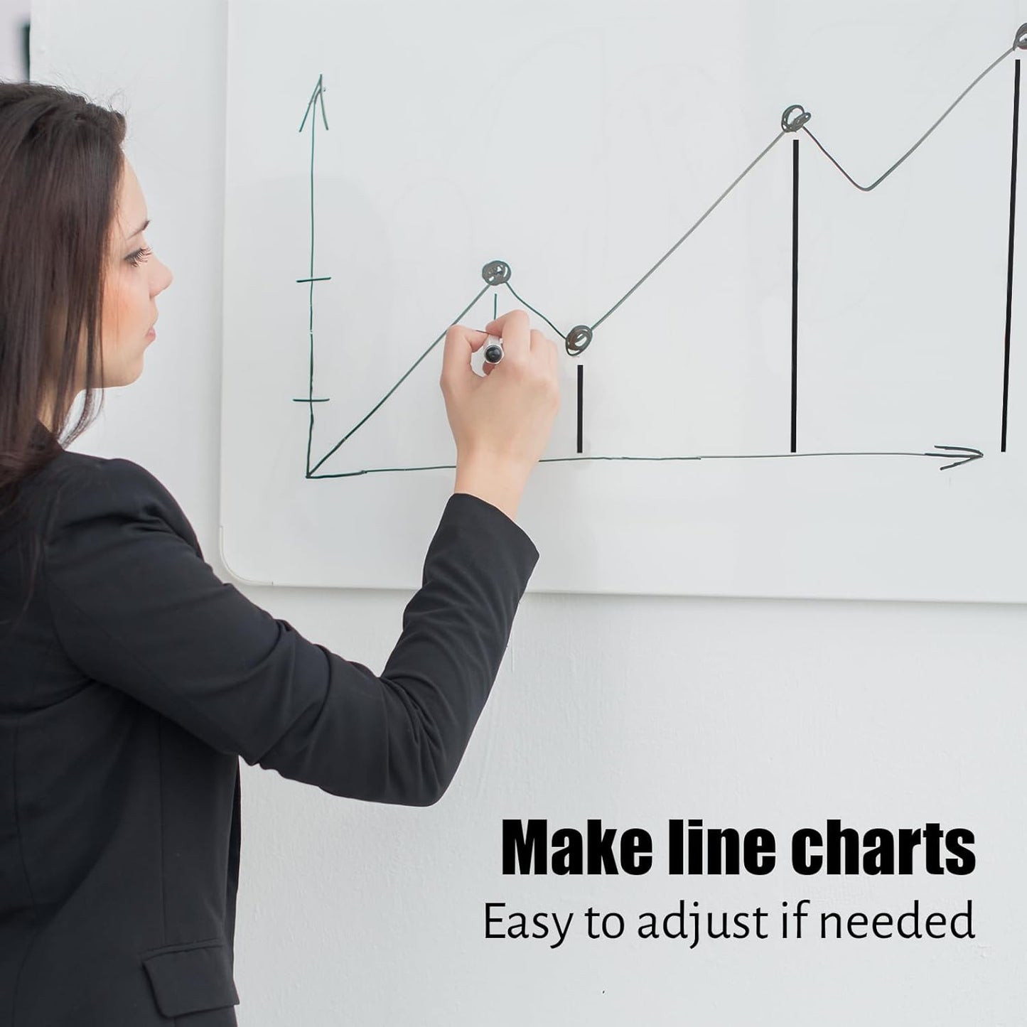 6 Rolls Black Whiteboard Grid Marking Tape, 3 mm Width Pinstripe Tapes 164 Feet Thin Dry Erase Tapes Self Adhesive Graphic Tape for Art Crafts Electrical Office