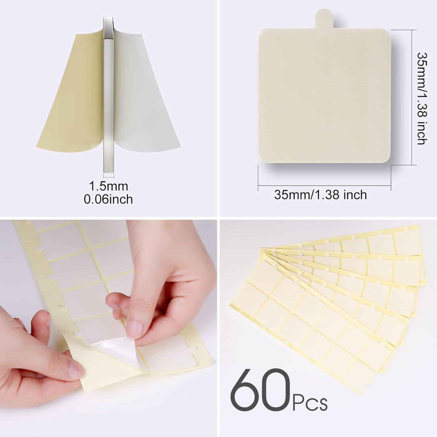 Sonicism 240 Pack Pyramid Double Sided Tape Squares for Acoustic Foam Sheets, Heavy Duty Wall Mounting Tape Squares for Polyester Foam Acoustic Panels, 1.4-in Squares, Transparent