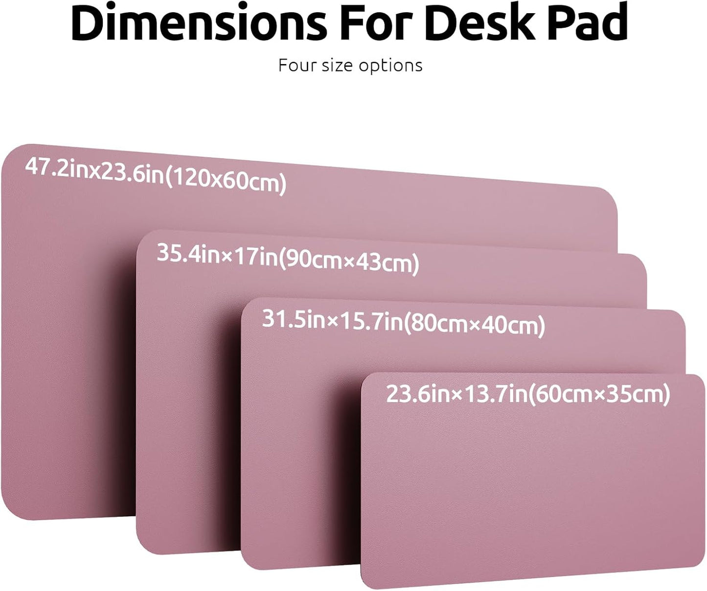 YSAGi Leather Desk Protector, Office Mat, Large Mouse Mat, Non-Slip PU Leather Blotter, Laptop Pad, Waterproof Writing Pad for Office and Home (Pale Mauve, 47.2" x 23.6")