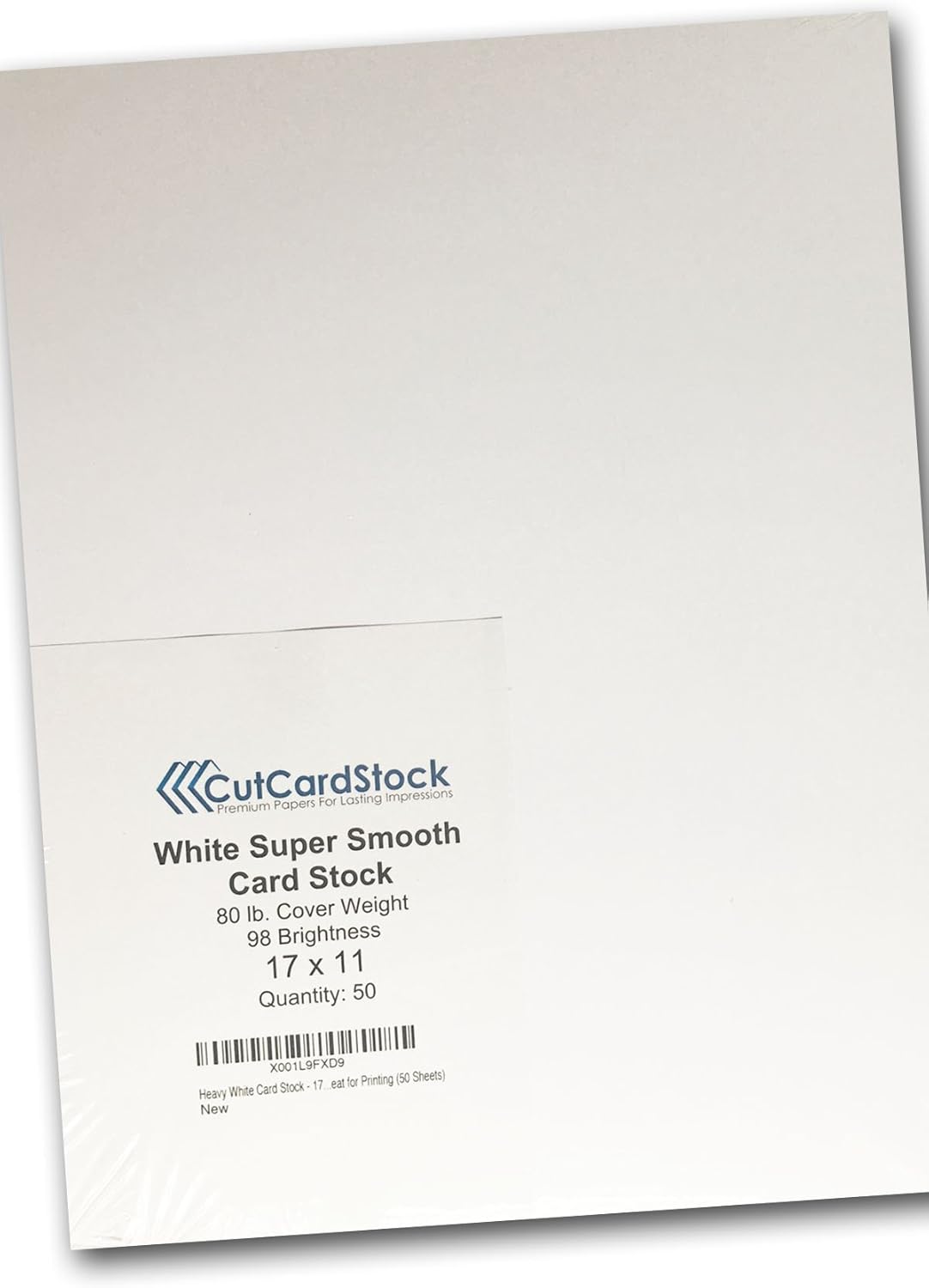 Heavy White Card Stock - 17" x 11" Premium 80 Lb. Cover Super Smooth - Great for Printing (50 Sheets)