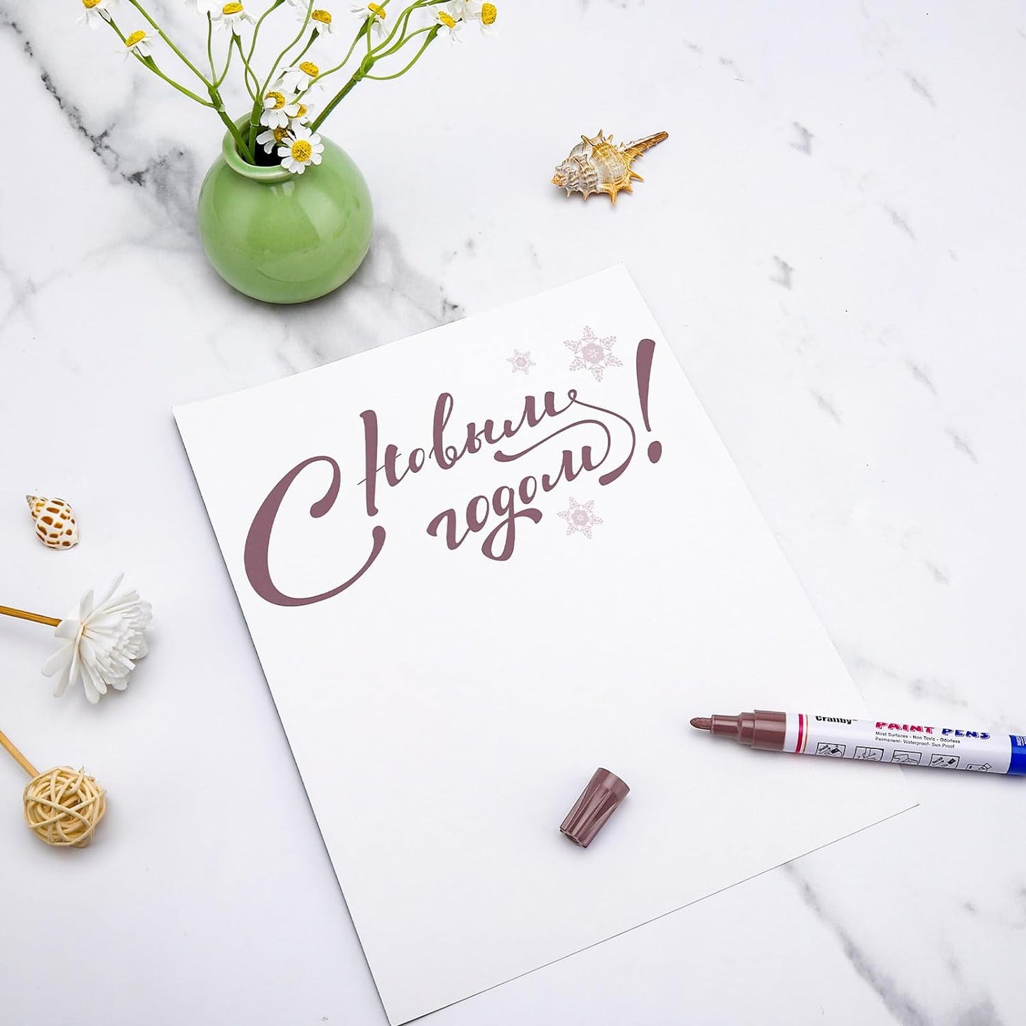 Brown Paint Markers, 5 Pack Oil-Based Waterproof Quick Dry Permanent Paint Pen Set for Rocks Painting, Wood, Fabric, Plastic, Canvas, Glass, Mugs, Metal, Tire, Stone, DIY Craft