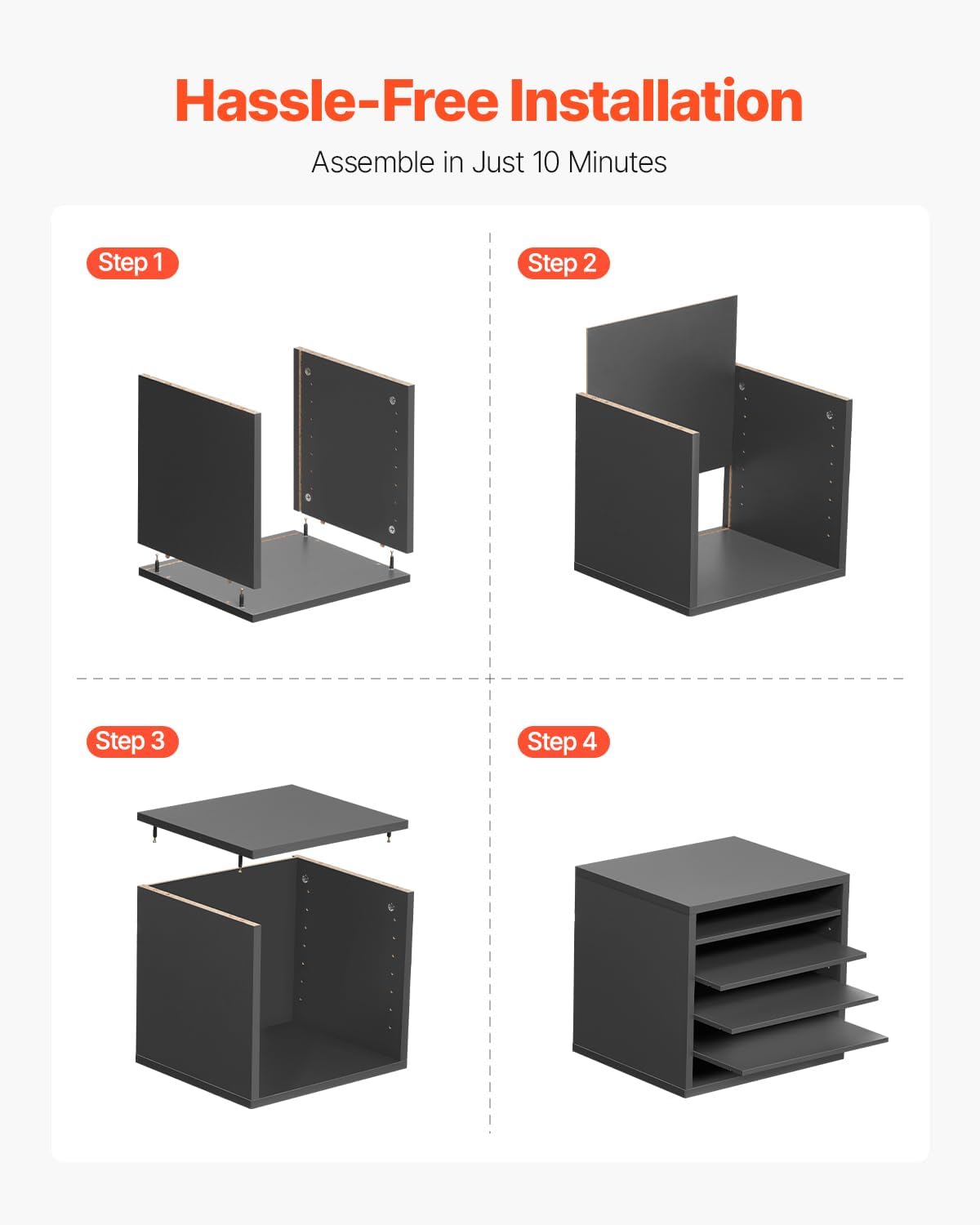 VEVOR Literature Organizer, 5 Compartments Office Mailbox with Adjustable Shelves, Wooden Mailbox Sorter Medium Density Fiberboard Office Home Classroom Storage for Files, Documents, Papers, Grey