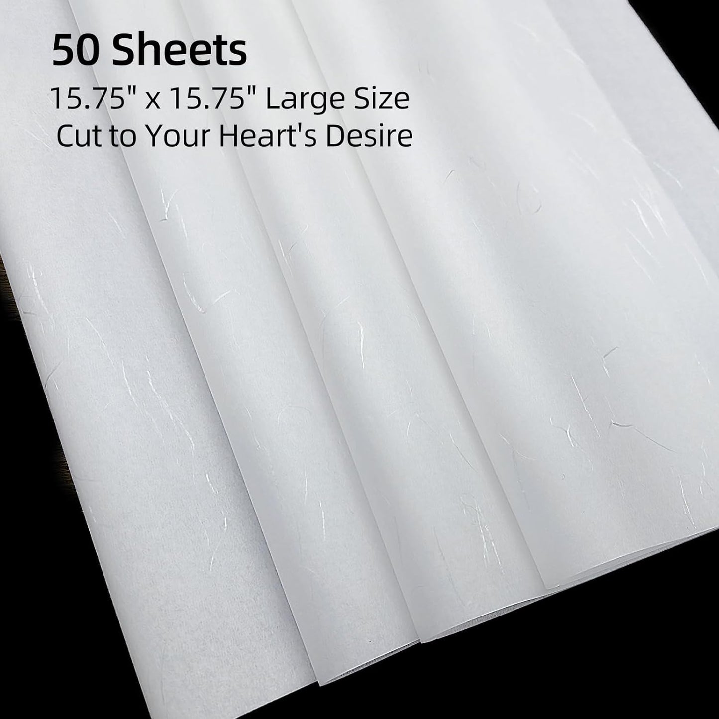 MLNSUNNY 50 Sheets 15.75"x15.75" Silver Thread Artist Textured Paperr for Mixed Media Art,Suitable for Gelli Plate Printing,Printmaking,Collage,Cyanotype Painting,Origami and Gift Wrappin