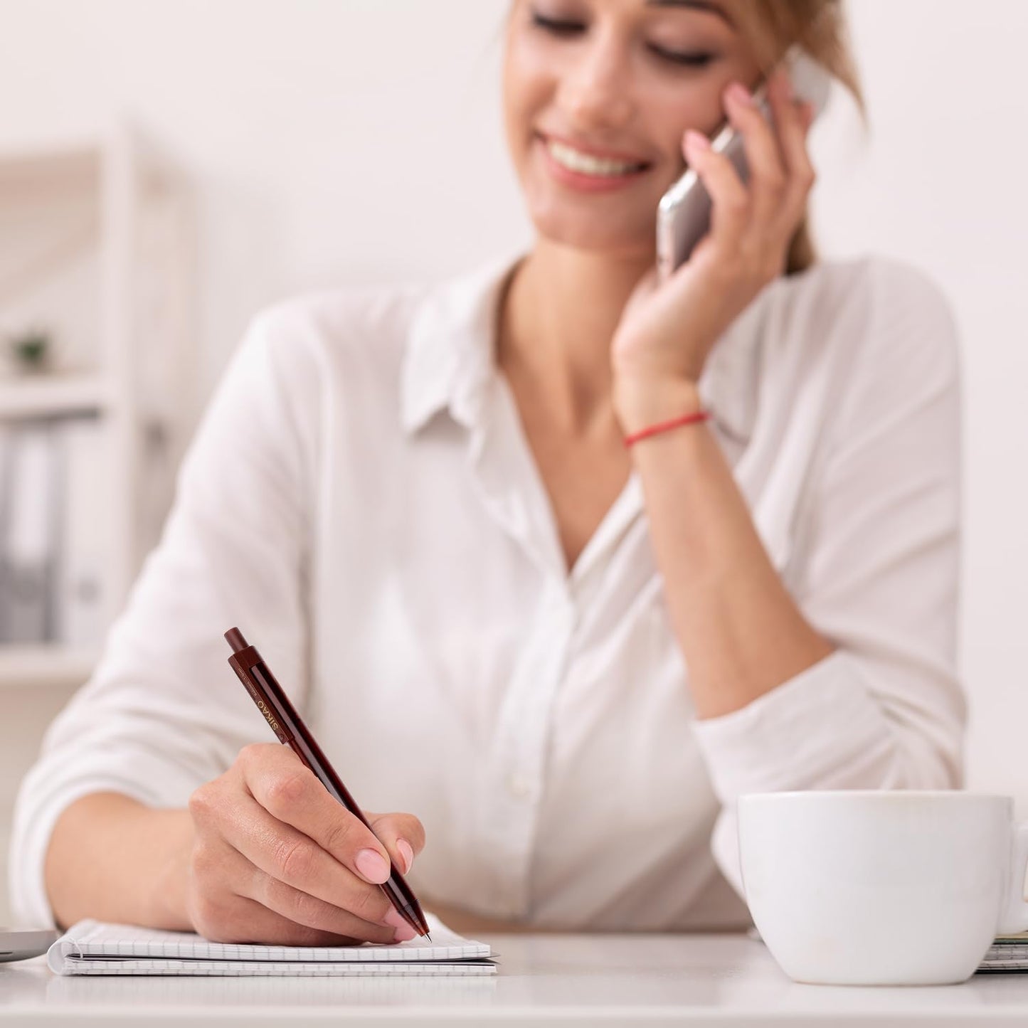 Pens Bulk, Coffee 60Pack Ballpoint Pens for Smooth Writing No Smear, Black Ink Medium Point 1.0mm, Retractable Click Ball Point Pens, School Office Supplies (Black ink)