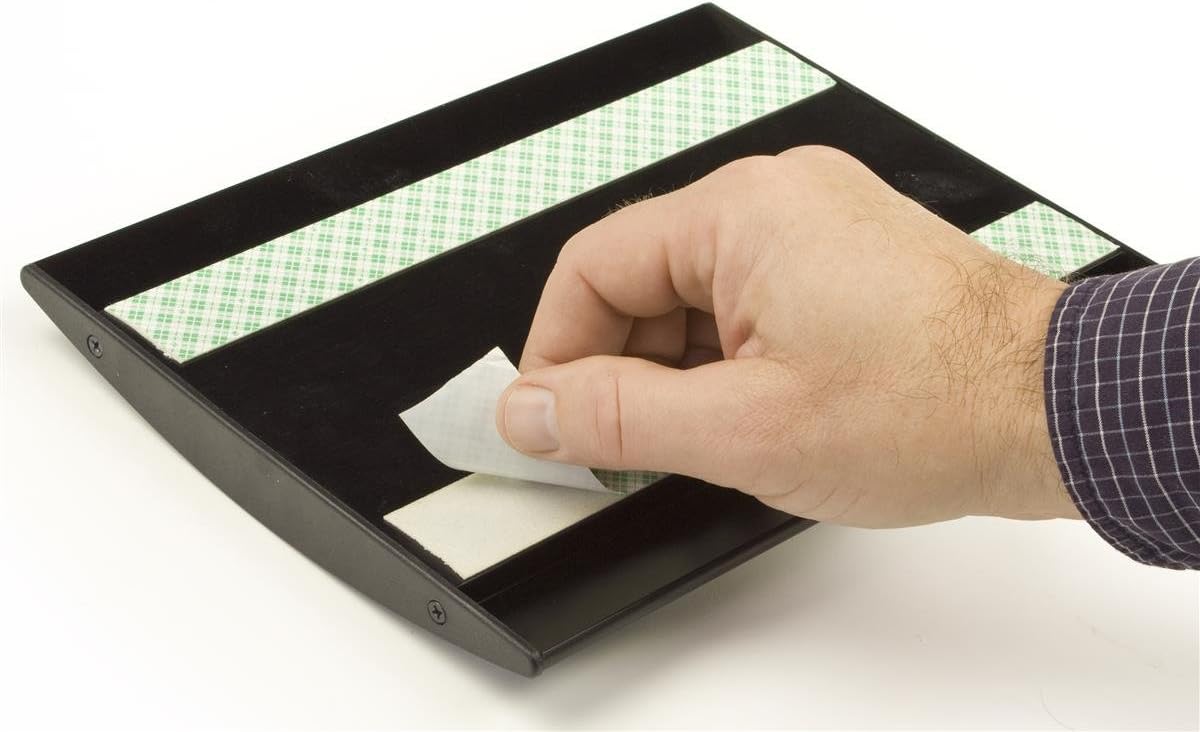 Set of 5, Office Sign Holders for Wall Mount, Curved Name Plate Frames for 3"w x 8"h Signage, Includes Double-Sided Adhesive for Mounting - Aluminum, Black