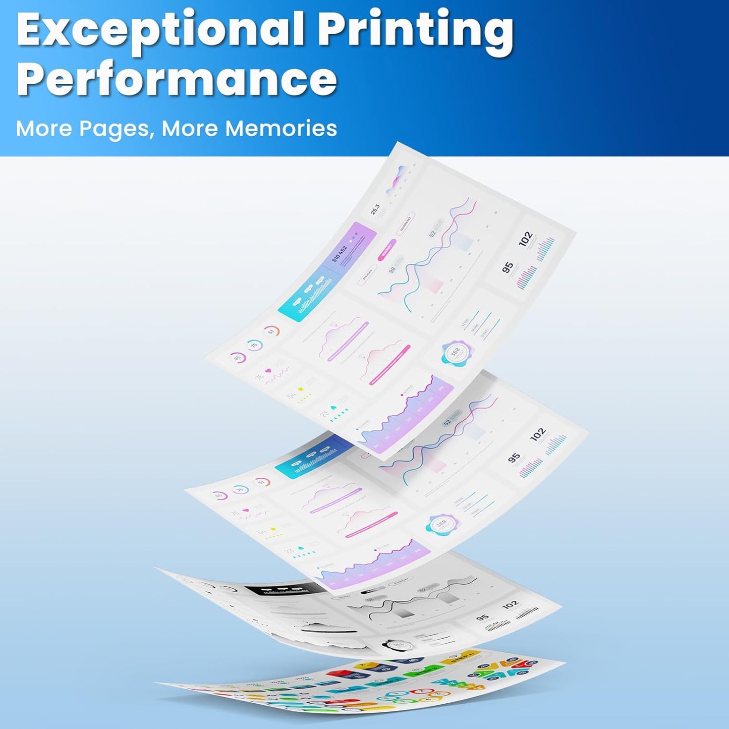 W2110X 206X Black Toner Cartridges for Laser Jet M283fdw M283cdw M255dw Compatible for HP 206X 206X W2110X Compatible with Color Laser Jet Pro MFP M283fdw M283cdw M283fdn Pro M255dw M255nw Printer