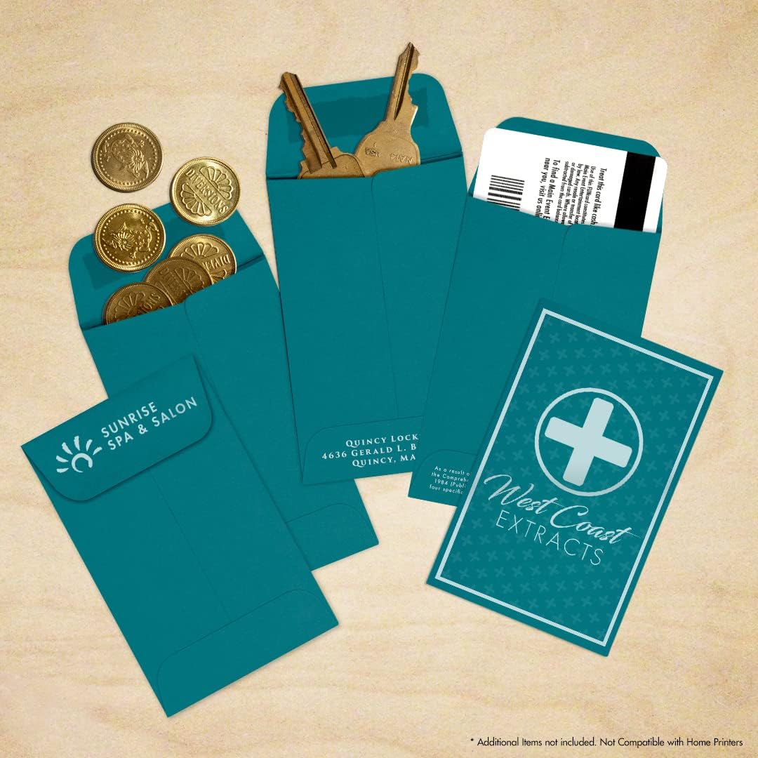 LUXPaper #1 Coin Envelopes | 2 1/4" x 3 1/2" | Teal | 80lb. Text | 250 Qty