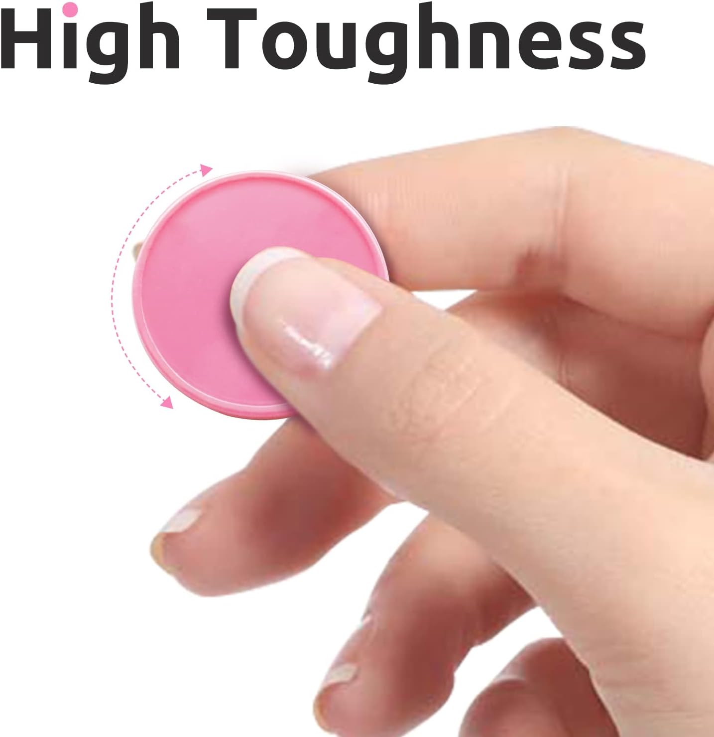 Set of 100 Opaque Plastic Learning Counters Mini Poker Chips Game Tokens with Storage Box (Pink, 1 Inch)