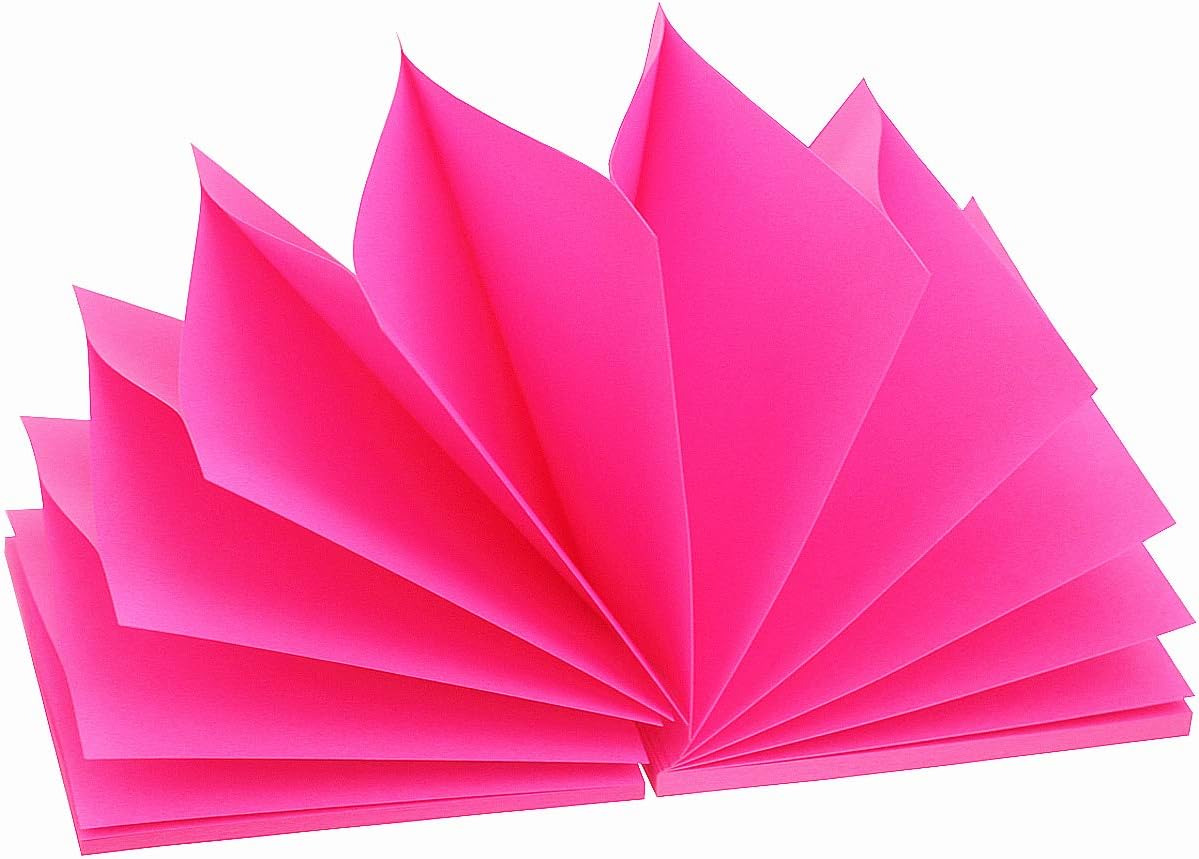 Early Buy Pop Up Sticky Notes 3x3 Refills Self-Stick Notes 6 Pads, Solid Color, 100 Sheets/Pad (Rose Red)