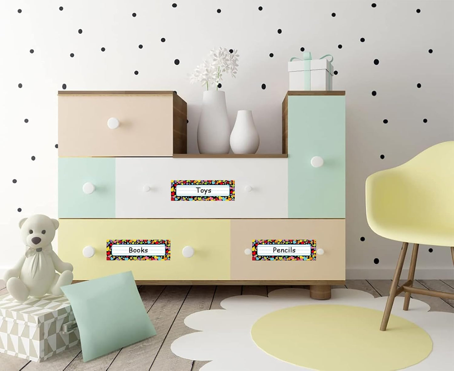 FaCraft Desk Name Tags for Classroom - 36PCS Waterproof Name Plates Laminated Colorful Student Name Labels for Classroom Organization, Locker Decor and Decor Preschool Back to School Teacher Supplies