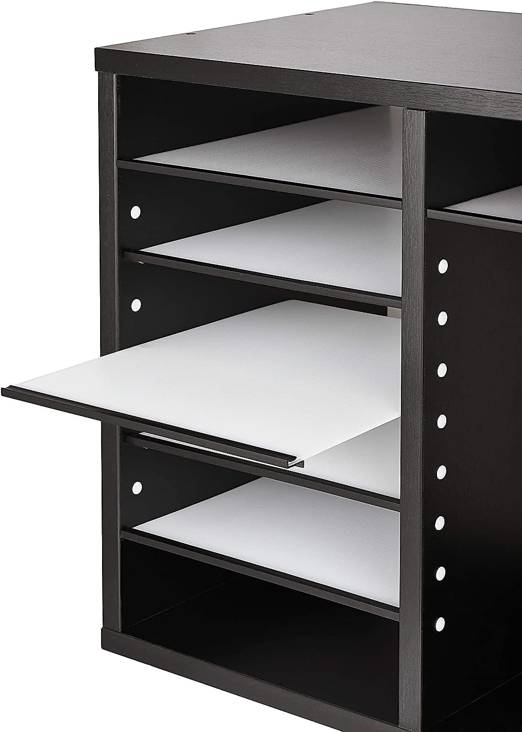 AdirOffice Wooden Adjustable Literature Organizer, 12 Compartment Office Mailbox, or Classroom Literature Organizer, Black