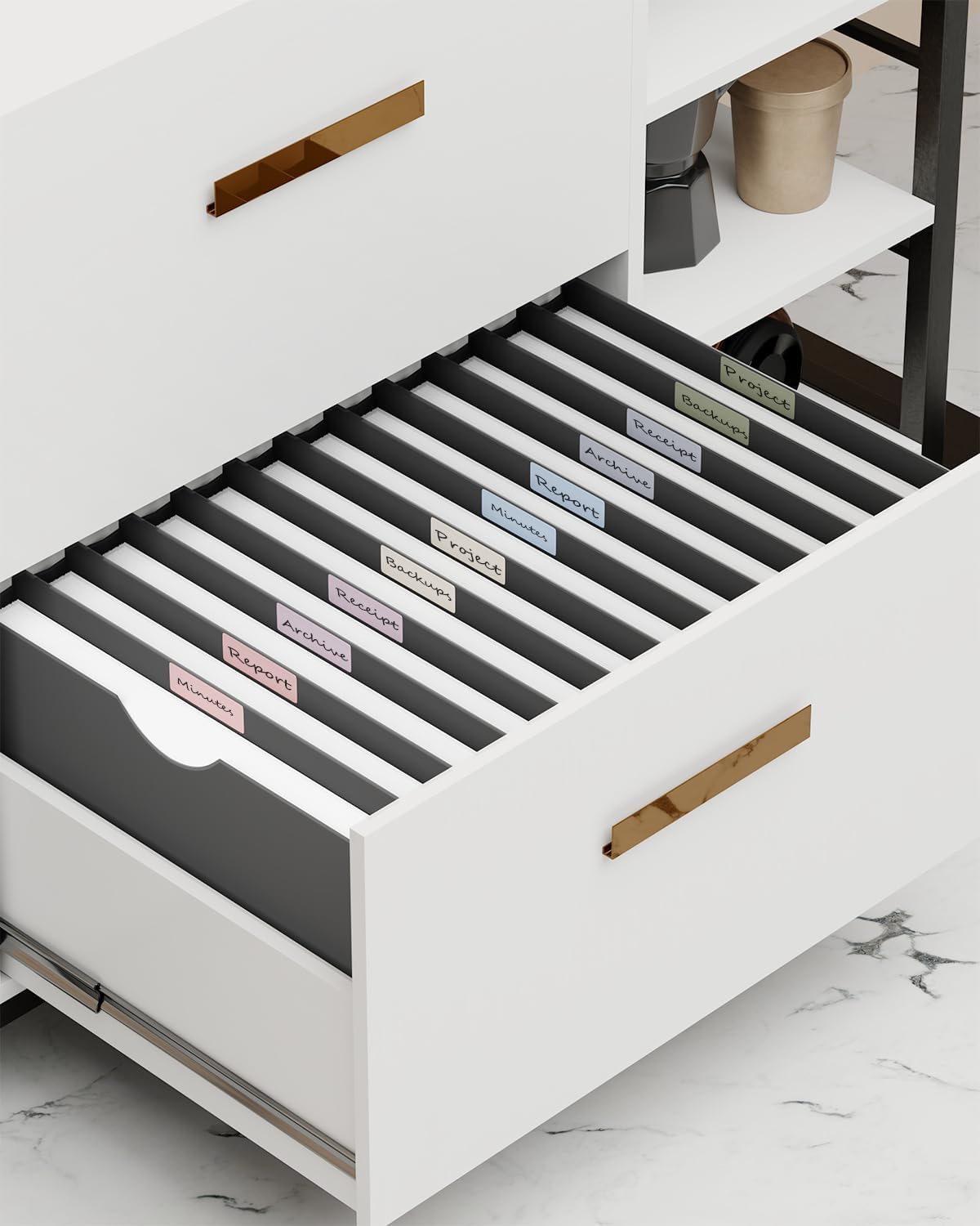 ANSOOK 1 Inch Plastic File Jackets, Manila File Folders Letter Size, Heavy Duty Expanding File Folders, Expansion Pocket, Reinforced Straight Cut Tab, 12 Pack, Black Folders for Office School Home