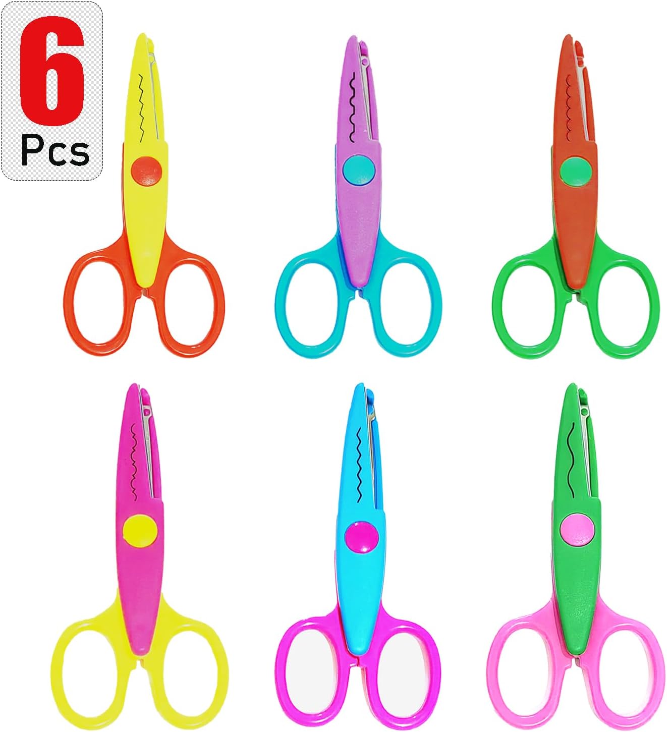 Paper Edge Scissors Set of 6 Different Patterns Craft Scissors for Teachers, Scrapbooking, Album, Kids, Arts