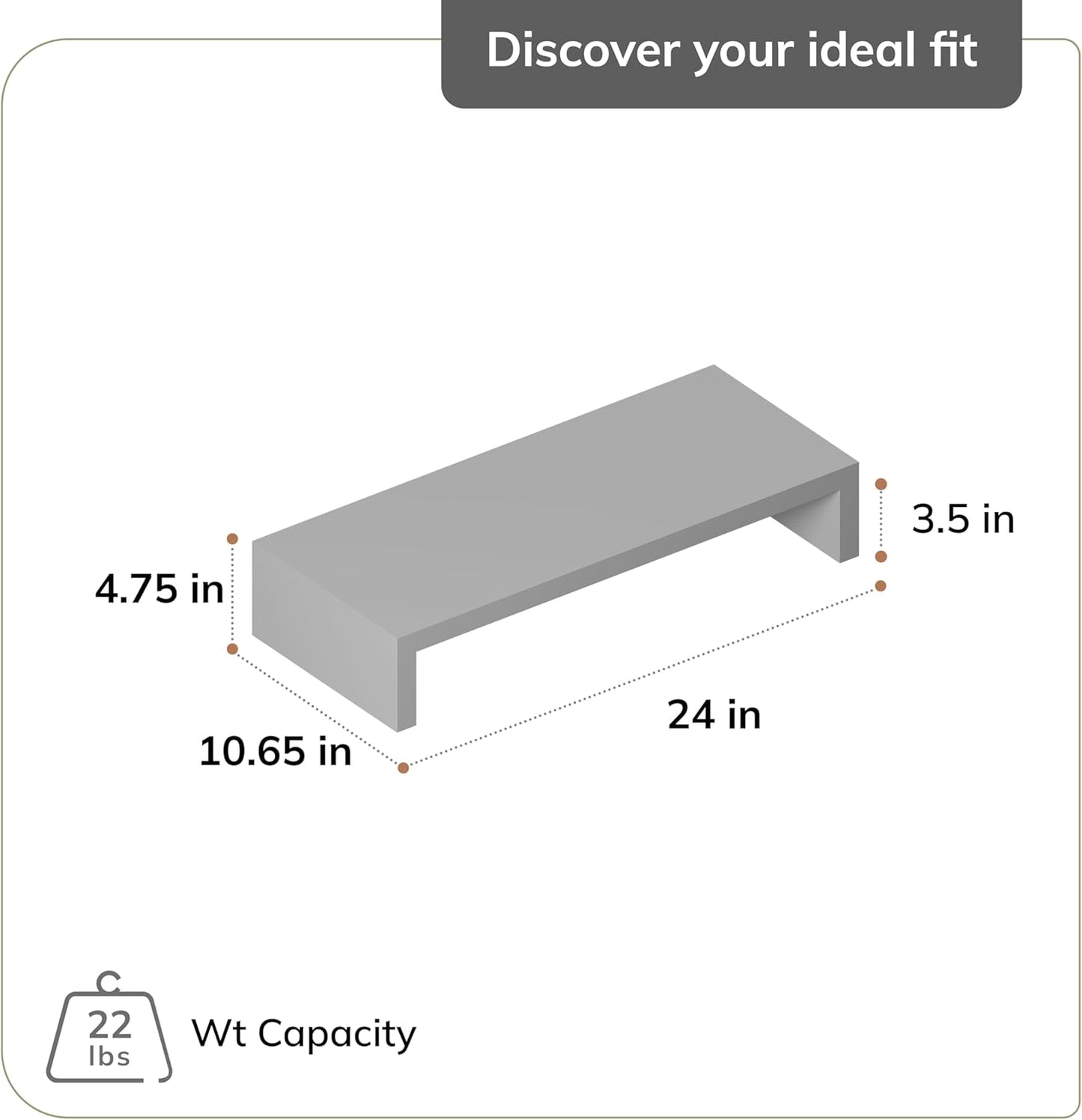 Anji Mountain Wooden Monitor Stand - Elegant Monitor Riser, Perfect Monitor Stand for Desk Organization, Durable Wood Construction monitor stands, Enhances Ergonomics and Workspace Efficiency,Biscotti