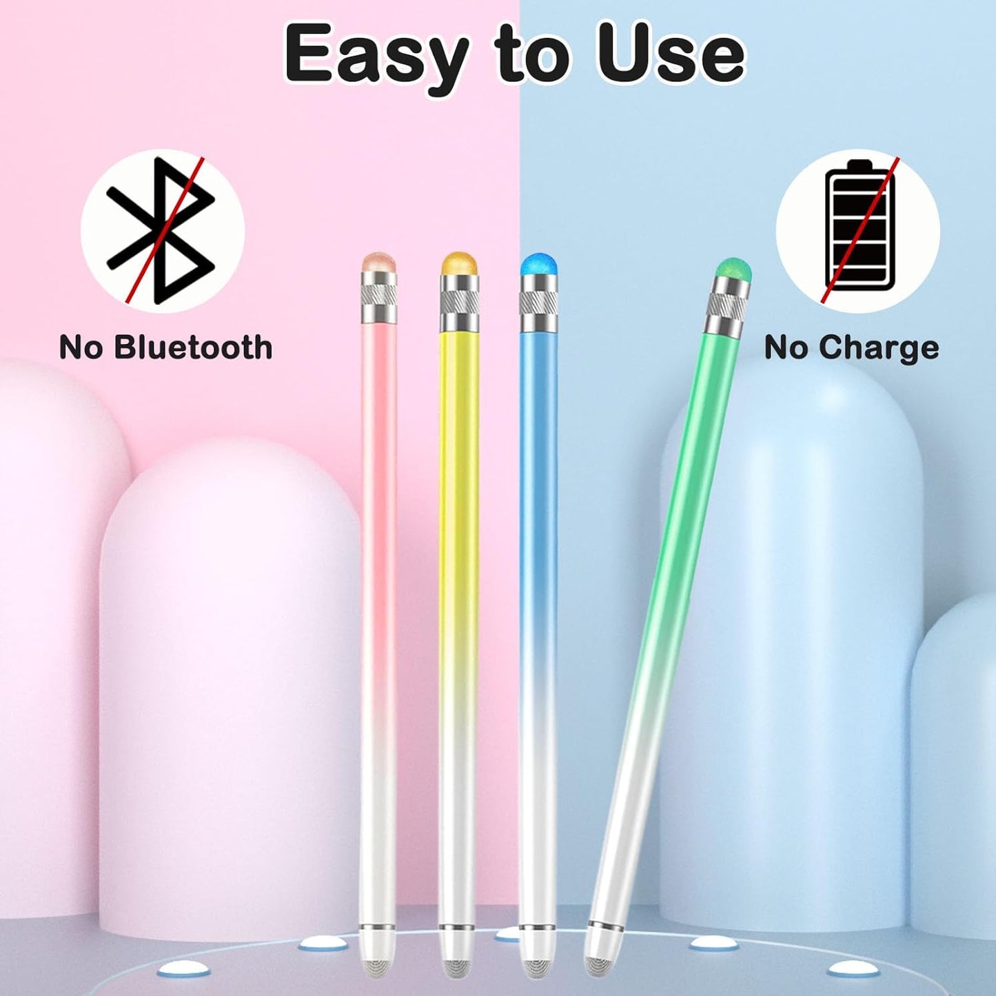 Stylus Pens for Touch Screens with 8 Extra Tips High Sensitivity & Precision Tablet Pen(4pcs),2 in 1 Stylus for iPad Compatible with All Devices