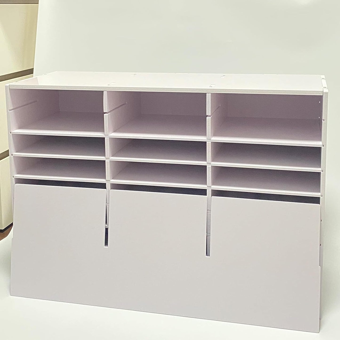 Literature Organizer - 27 - Slot Desktop File Sorter & Mail Center, Paper Storage Cabinet for Home, School & Office(White)