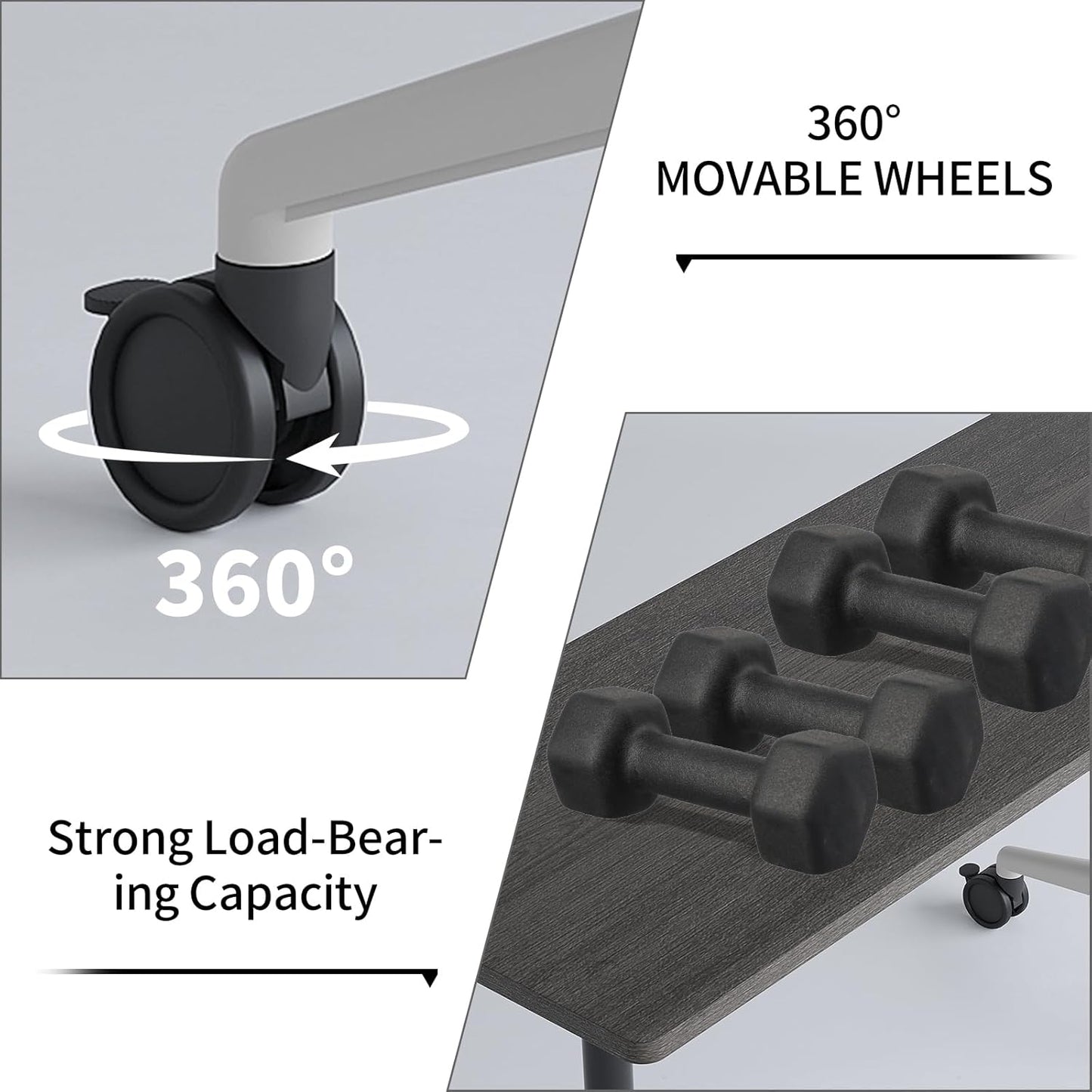 Conference Room Table with Flip-Top Design for Dynamic Meetings, Business Table Computer Desk with Heavy-Duty Frame,Foldable Seminar Meeting Tables for Home Office (4, B, 55.1IN)