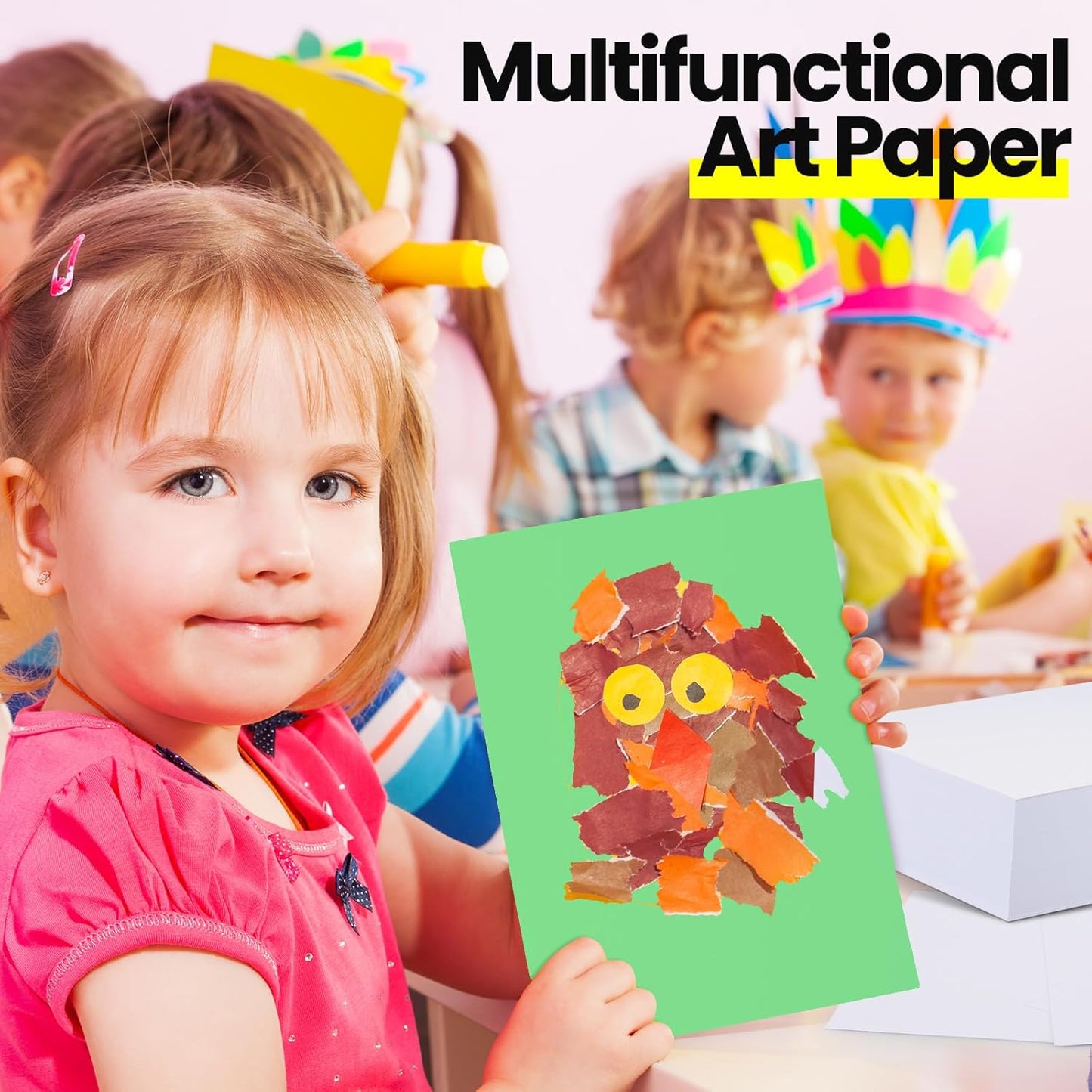 Harloon 500 Sheets Construction Paper Bulk Heavyweight A4 Size Thick Construction Paper Cardstock for DIY Craft Supplies(180 Gsm,Multi Colors)