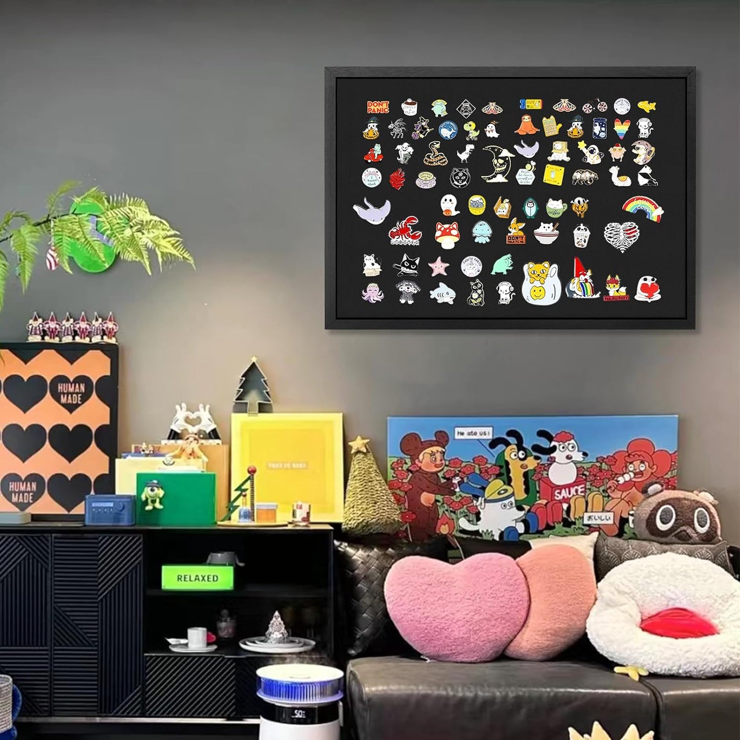 Miratino Large Bulletin Board, 36 "x 24" Black Cork Boards for Walls with Frame, Pin Display Board Vision Board for Home School Office Decor