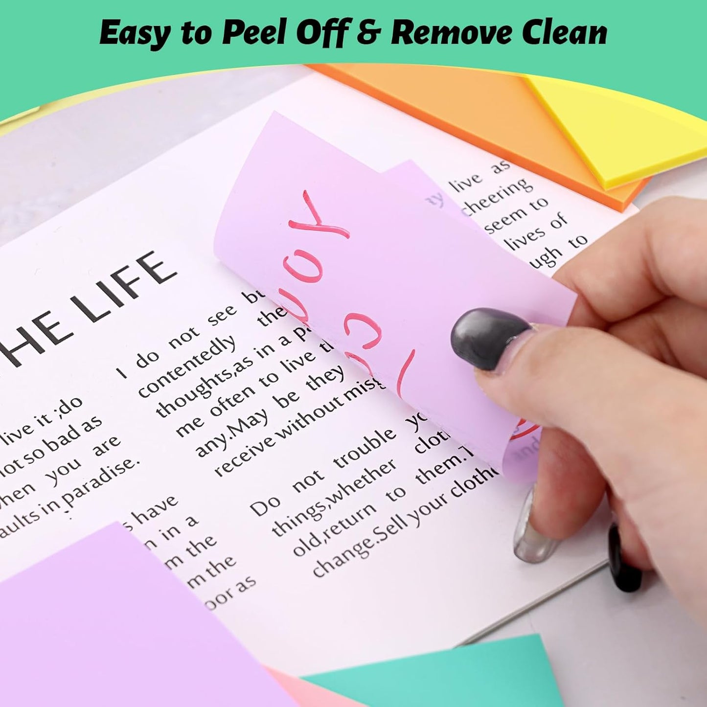 SYMDROMIA Transparent Sticky Notes, 3"x3" Clear Post Translucent Sticky Notes with See Through Self-Adhesive Sticky Pads for Office School College Supplies, 800 Sheets Soft Macron