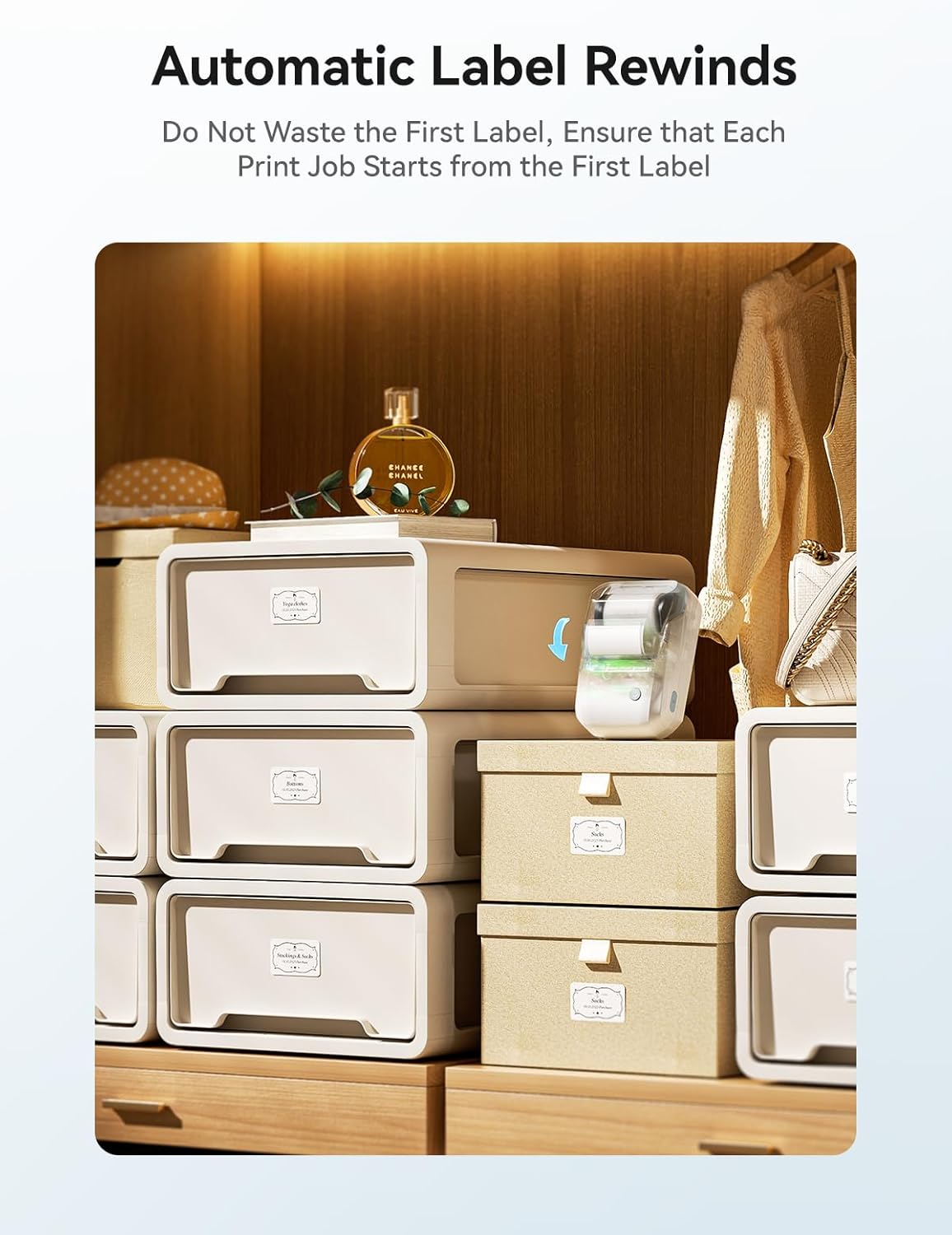 NIIMBOT Label Maker Machine with Tape, B1 Bluetooth Label Printer, 2 Inch Large Waterproof Label, Inkless Thermal Label Maker for Kids School Items, Classroom Teacher, Light Blue