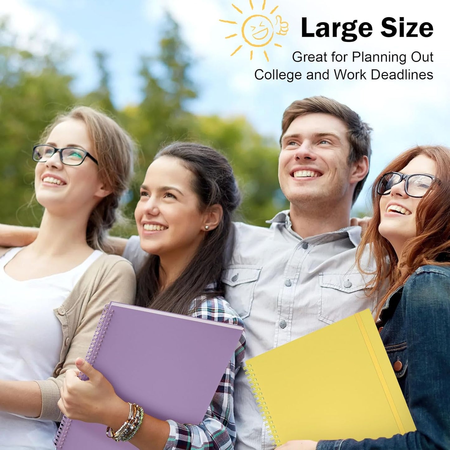 Planner Undated, Asten Daily Planner Agenda with To Do List, Hourly Planner for Women and Men, Spiral Appointment Book Planner Notebook with Elastic Closure, Day Planner for ADHD 8.5" x 11" (Purple)