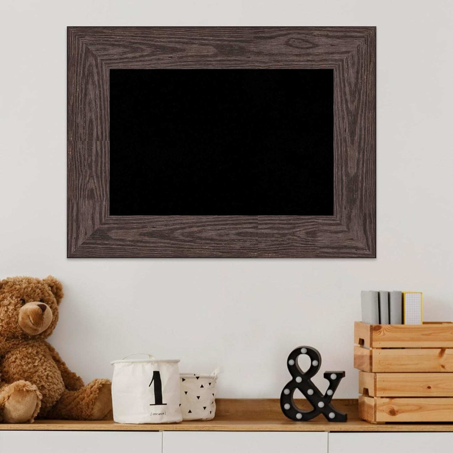 Amanti Art Black Cork Board for Wall, 18x24 Vision Board with Black Wood Frame, Small Corkboard Office Decor for Home Organization, Country Rustic Corkboard Pinboard to Display Items for Home