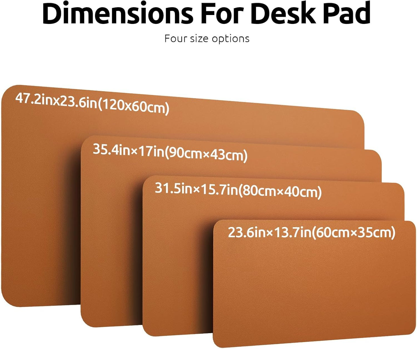 YSAGi Leather Desk Protector, Office Mat, Large Mouse Mat, Non-Slip PU Leather Blotter, Laptop Desk Pad, Waterproof Writing Pad for Office and Home (Brown, 47.2" x 23.6")