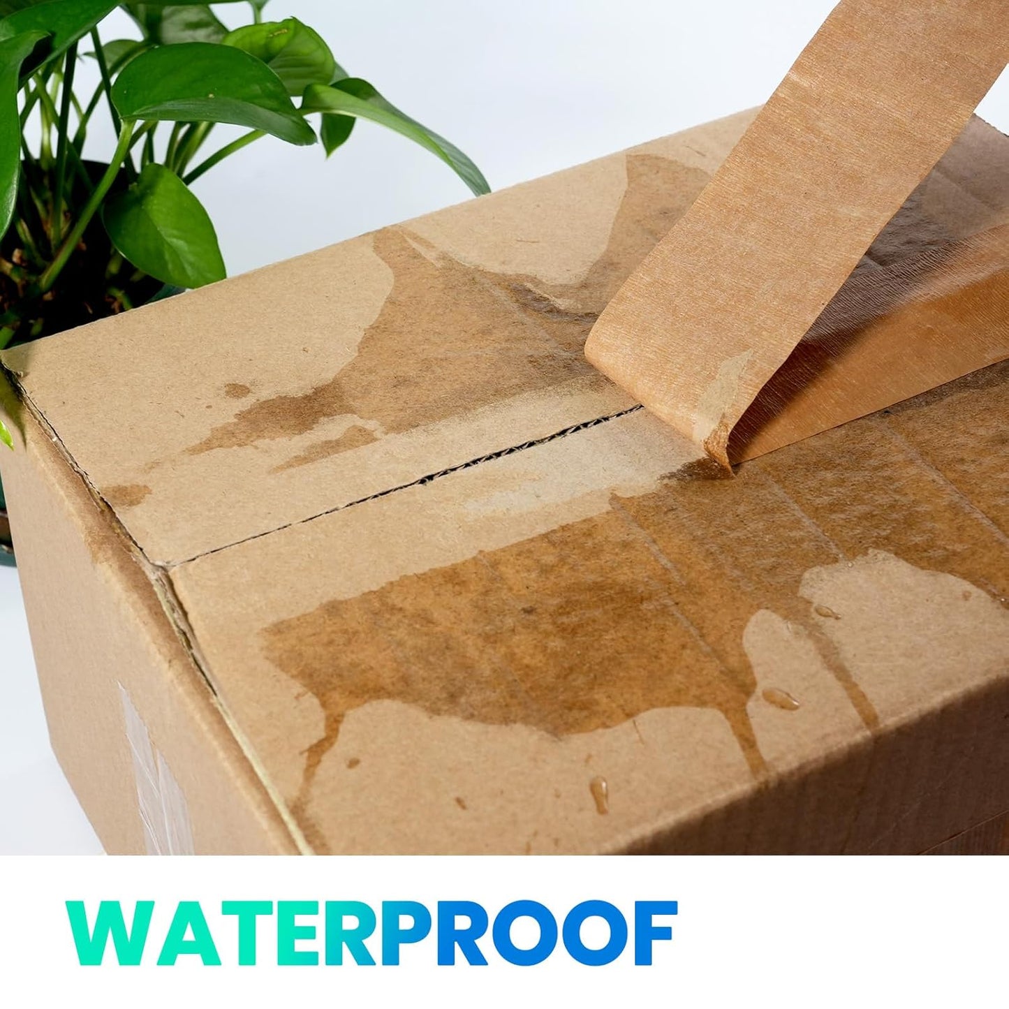 ADHES Heavy Duty Kraft Paper Tape, 7.5mil, 2 Inch x 55 Yards x 12 Rolls, Biodegradable Paper Packing Tape Writable & Uncoated Brown Packing Tape for Shipping, Moving, Sealing