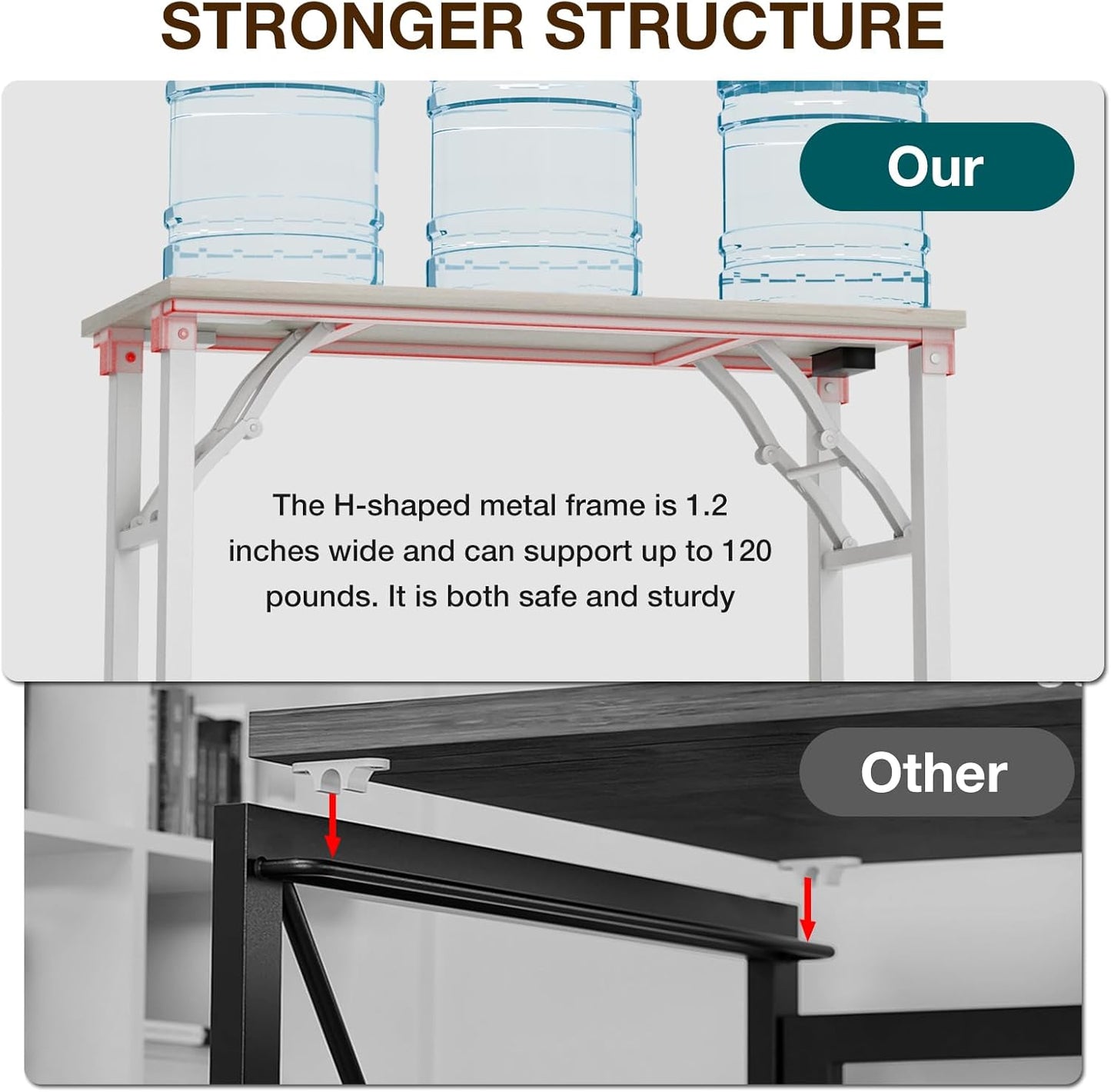 TEMI Small Computer Desk Folding Table - No Assembly, Compact 35.8" Foldable Desk with Power Outlets & USB Charging Port, Portable Small Office Desk, Ideal Mini Study Table for Narrow Spaces,White Ash