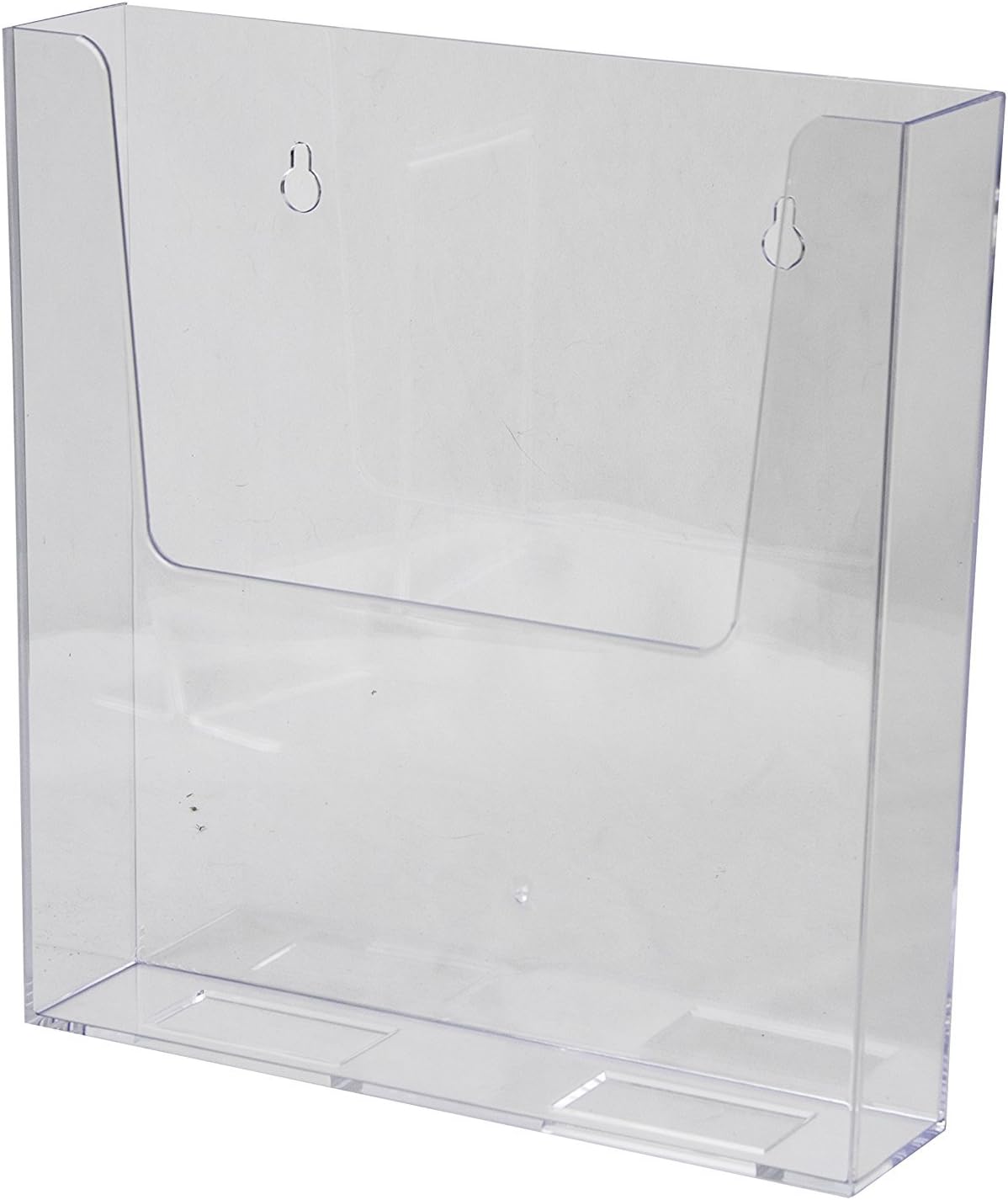 Clear-Ad - Acrylic Wall Mount Brochure Holder 8.5x11 (Pack of 4) - Plastic Hanging Flyer Holders - Adhesive or Wall Mounted File and Magazine Rack - Single Pocket Literature Display Box - LHW-M161