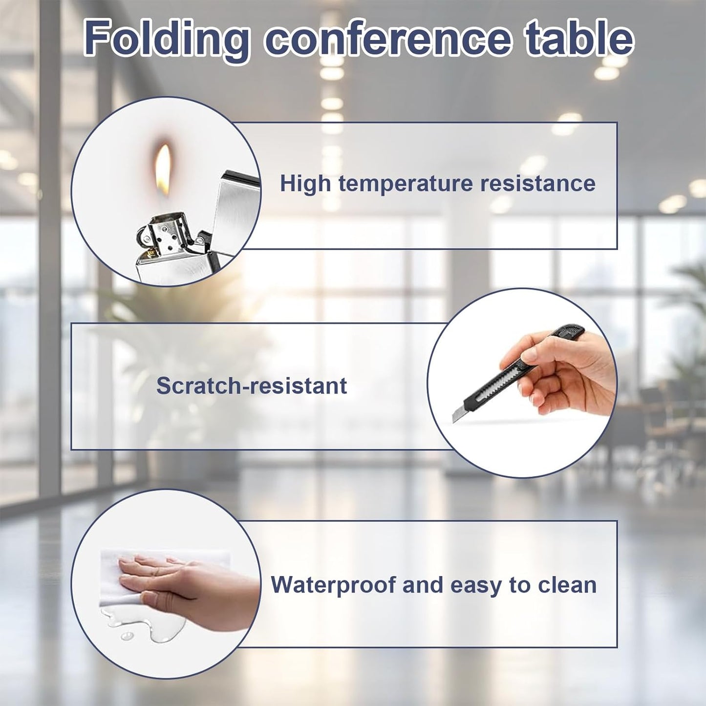 Conference Table,Folding Conference Room Tables Portable Rolling Conference Training Table with Silent Wheels,Mobile Meetings Flip Top Tables for Offices Classrooms Meeting Room (6Pack 47.2in)