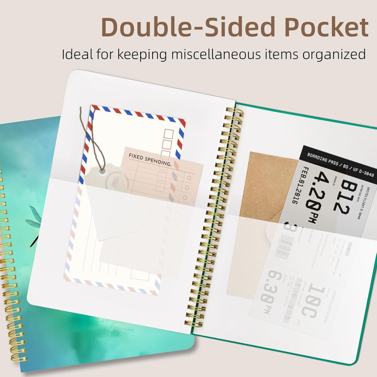 Cute Spiral Notebook journal B5 Aesthetic Pretty Design for Women Girls Kawaii with Pocket, 10 x 7.2 inch, Lined, Dragonfly